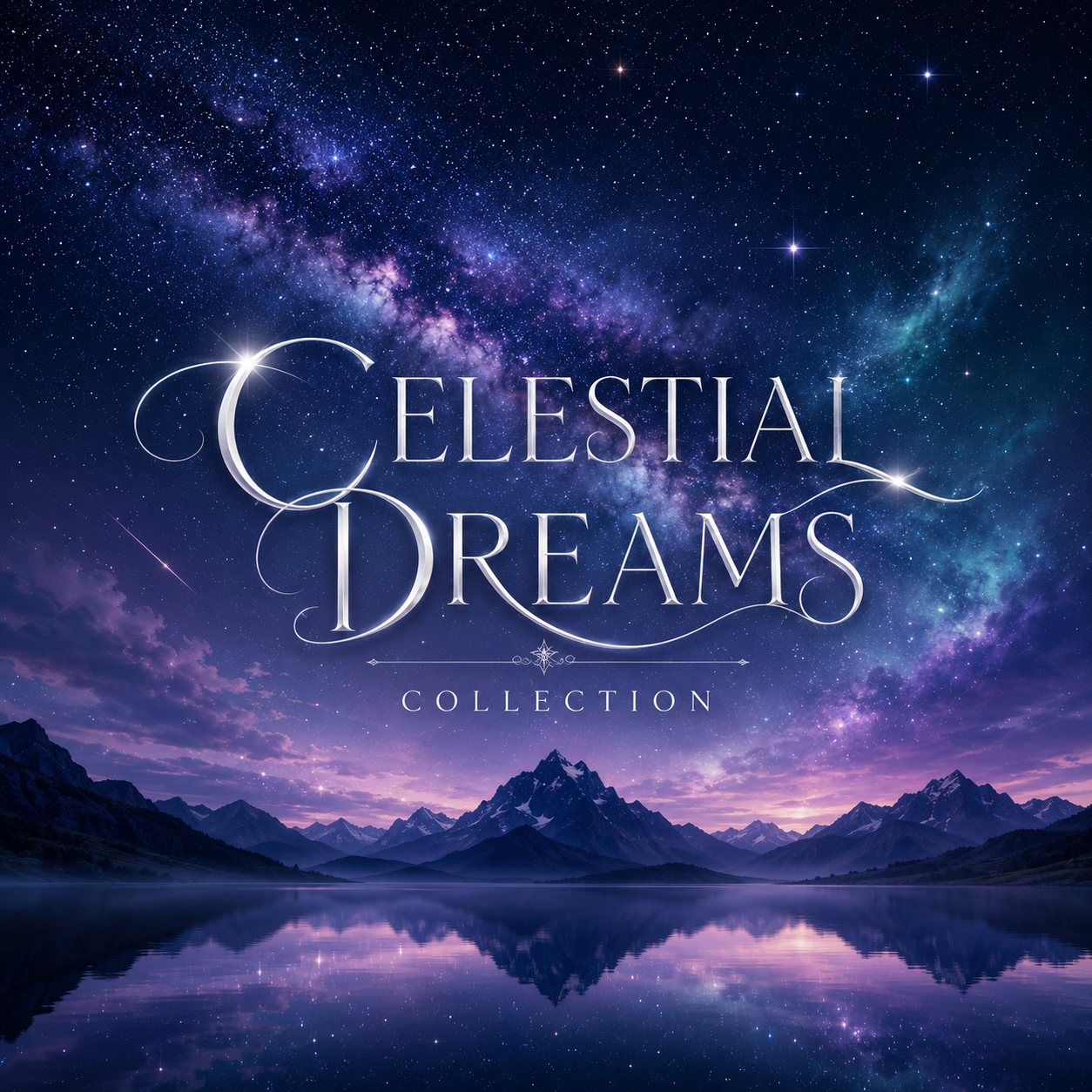 I need a 3000 x 3000 PNG collection cover with title for "Celestial Dreams" (this is our astronomy collection)