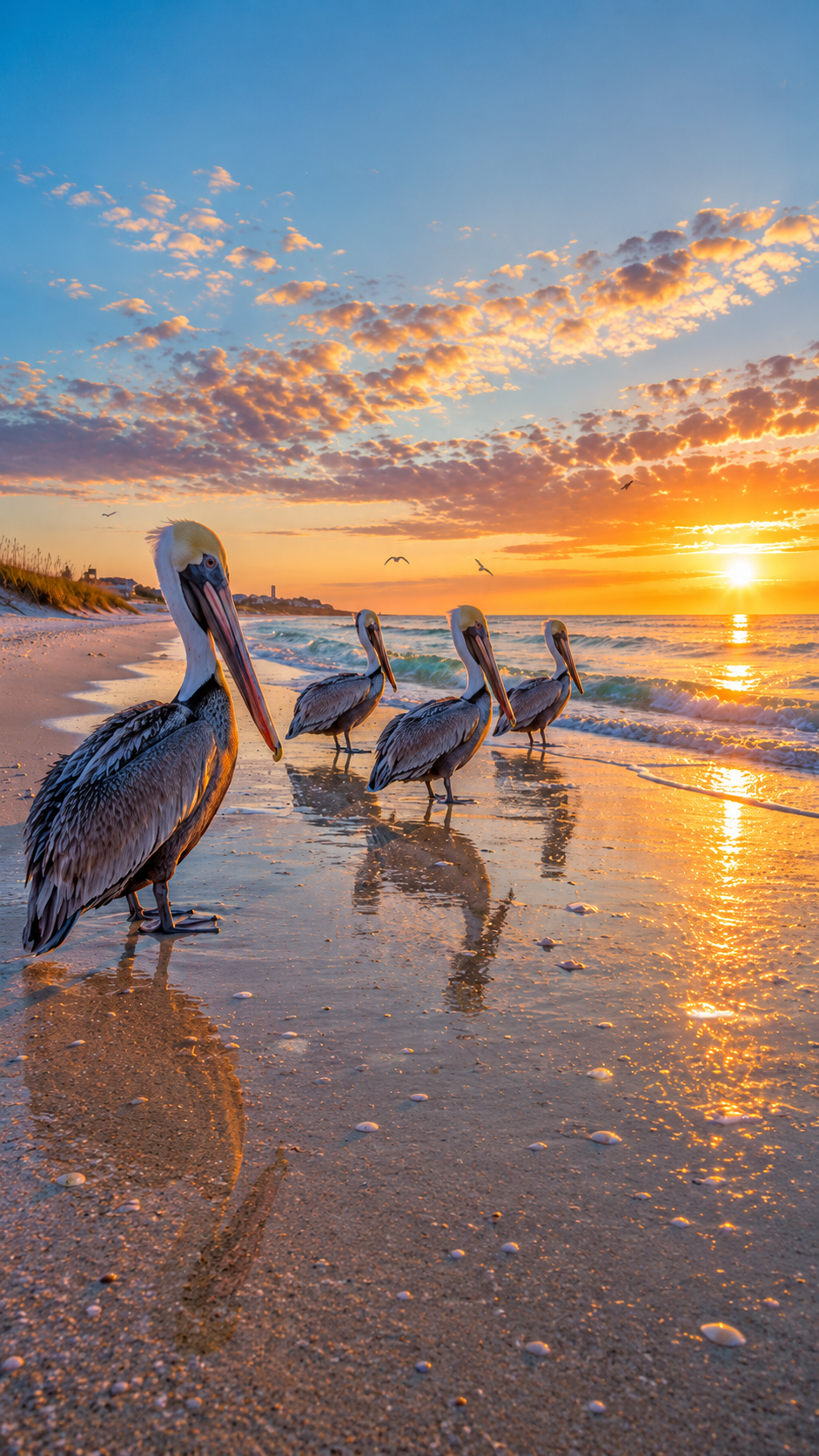Coastal Calm #09 – "Pelicans at Daybreak"