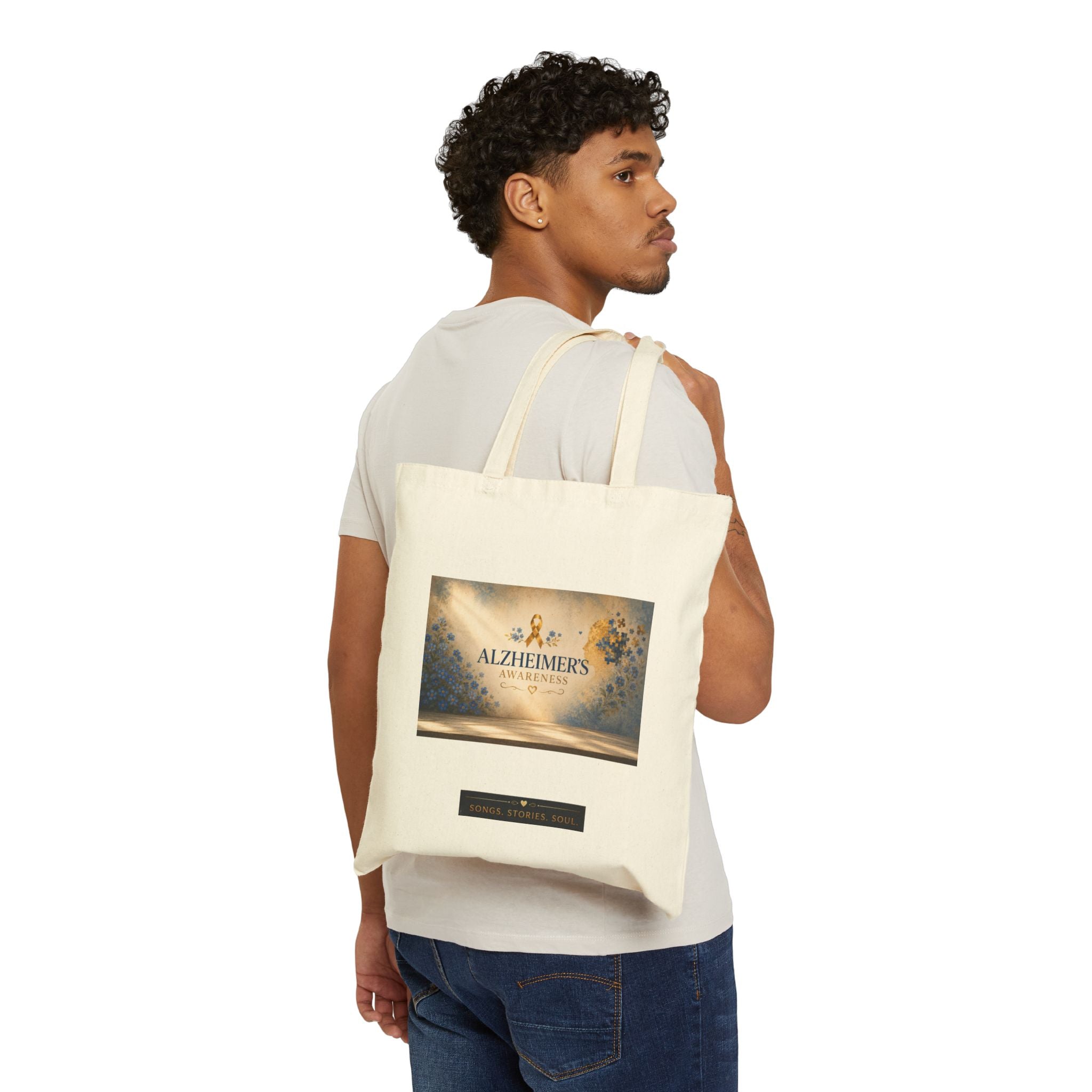 "Love Remembers" Alzheimer's Awareness Tote Bag – Inspirational Caregiver & Memory Support Tote
