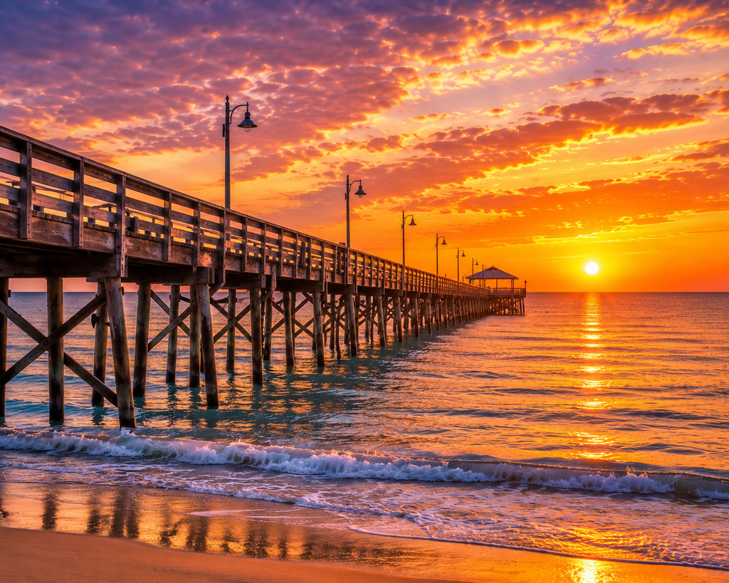 Coastal Calm #10 – "The Pier at Sunset"