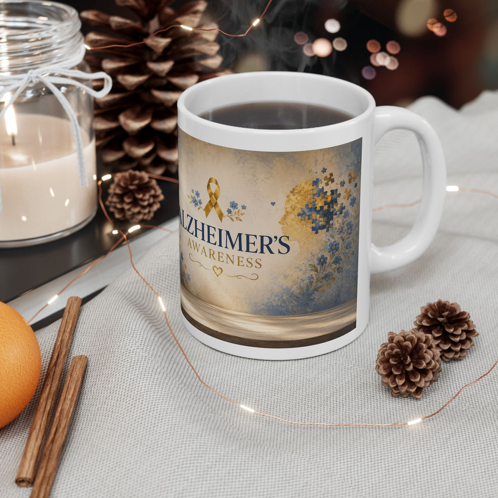 "Love Remembers" Alzheimer's Awareness Mug – Inspirational Memory & Caregiver Support Coffee Cup