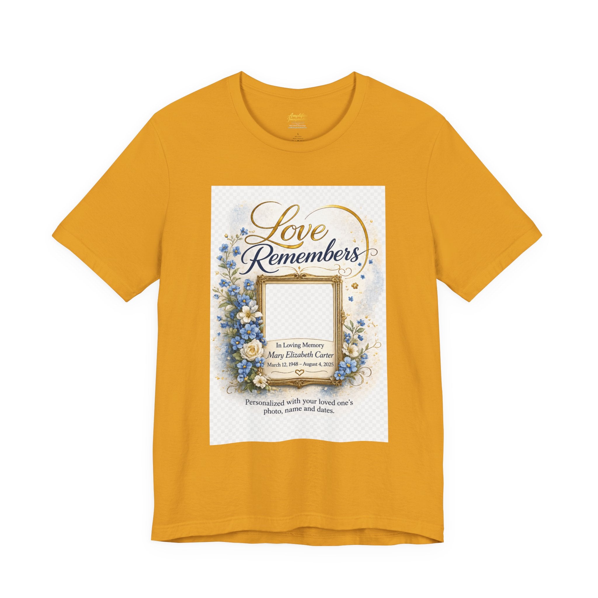 "Love Remembers" Personalized Memorial T-Shirt – Custom Photo Tribute Shirt