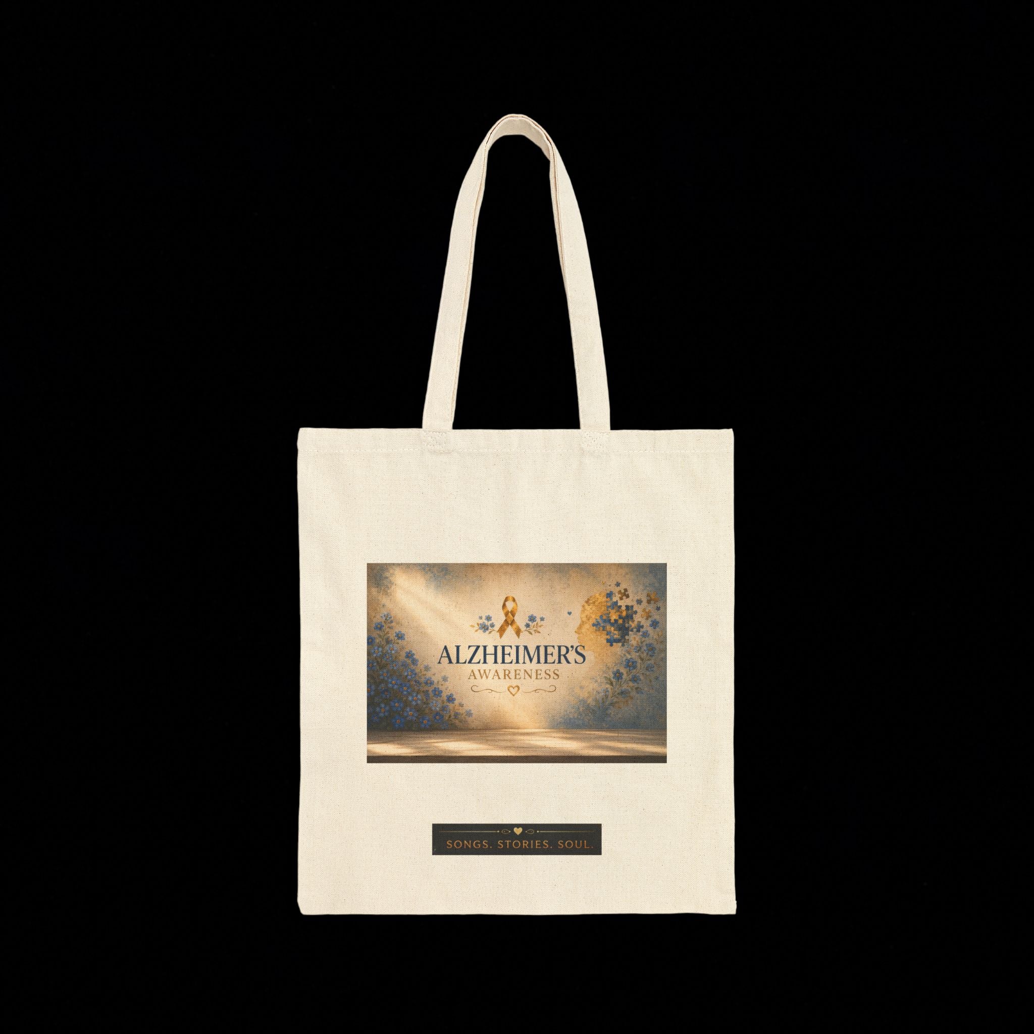 "Love Remembers" Alzheimer's Awareness Tote Bag – Inspirational Caregiver & Memory Support Tote