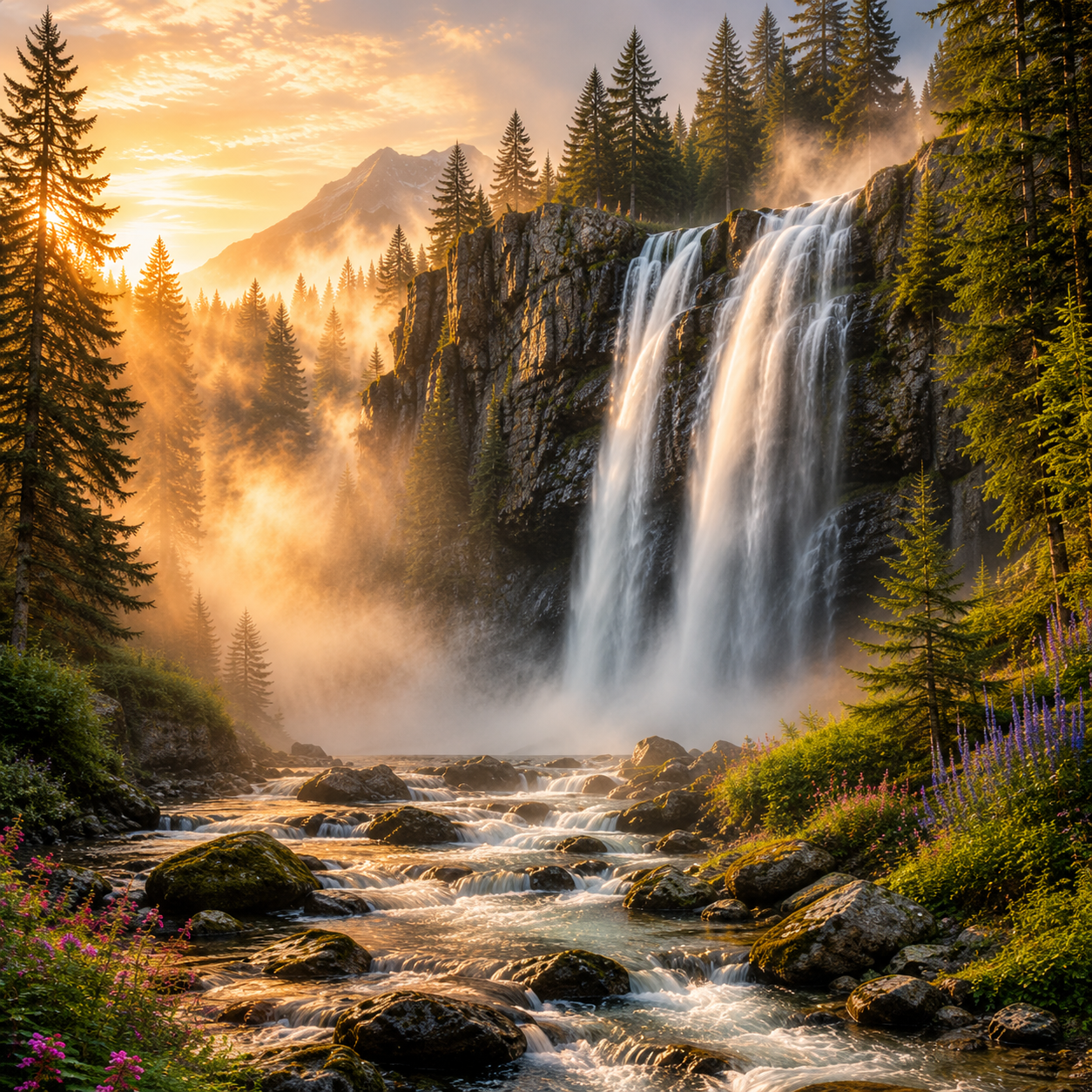 Falling Waters #17 – "The Misty Morning Falls"