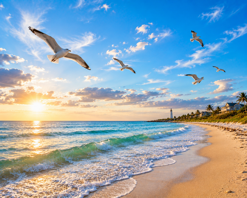 Coastal Calm #17 – "Seagulls on the Breeze"