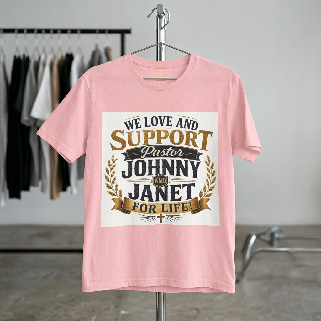 "We Love and Support Pastor Johnny and Janet for Life!" Tribute T-Shirt – Amplified Imagination Studios