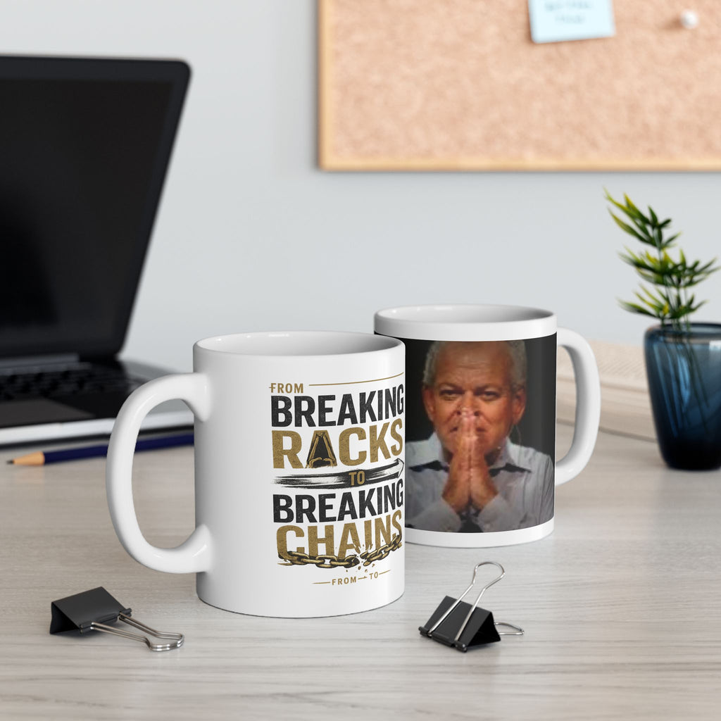 "From Breaking Racks to Breaking Chains" Coffee Mug