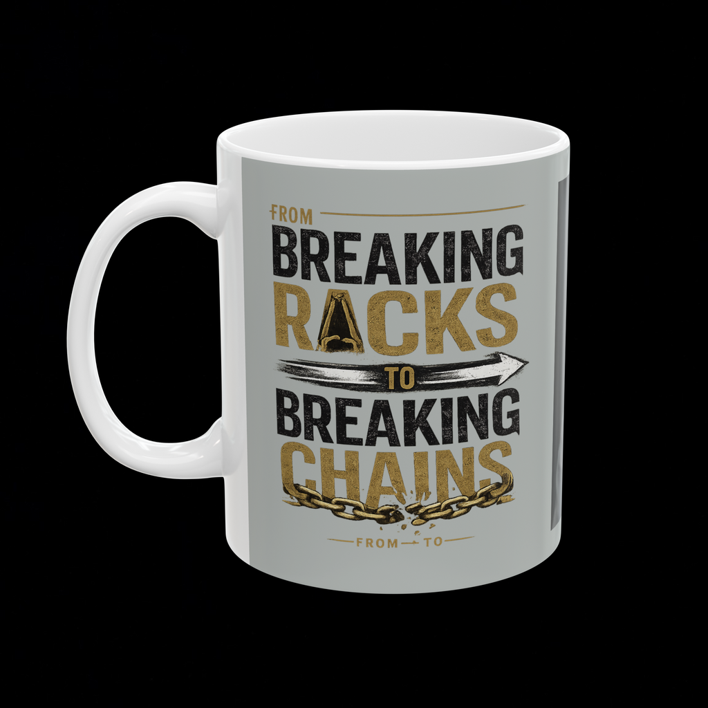 "From Breaking Racks to Breaking Chains" Coffee Mug