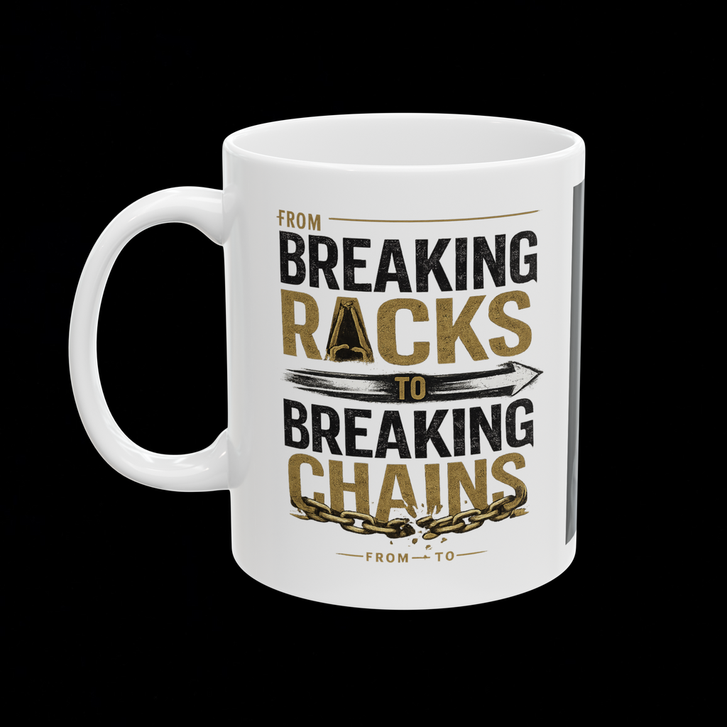 "From Breaking Racks to Breaking Chains" Coffee Mug