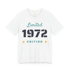 White t-shirt with 'Limited 1972 Edition' text on a white background