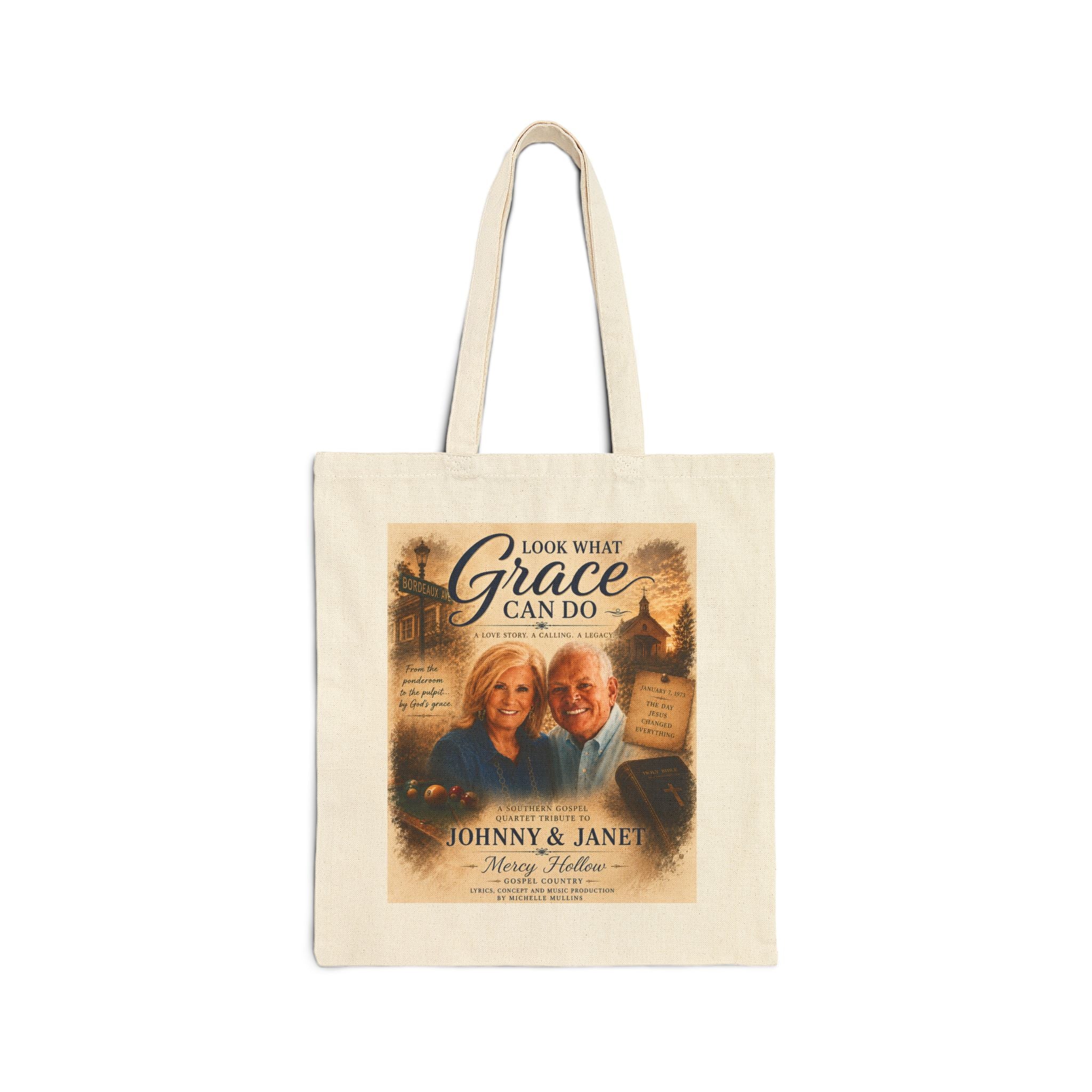 Look What Grace Can Do™ | Johnny & Janet Hunt Tribute Tote Bag
