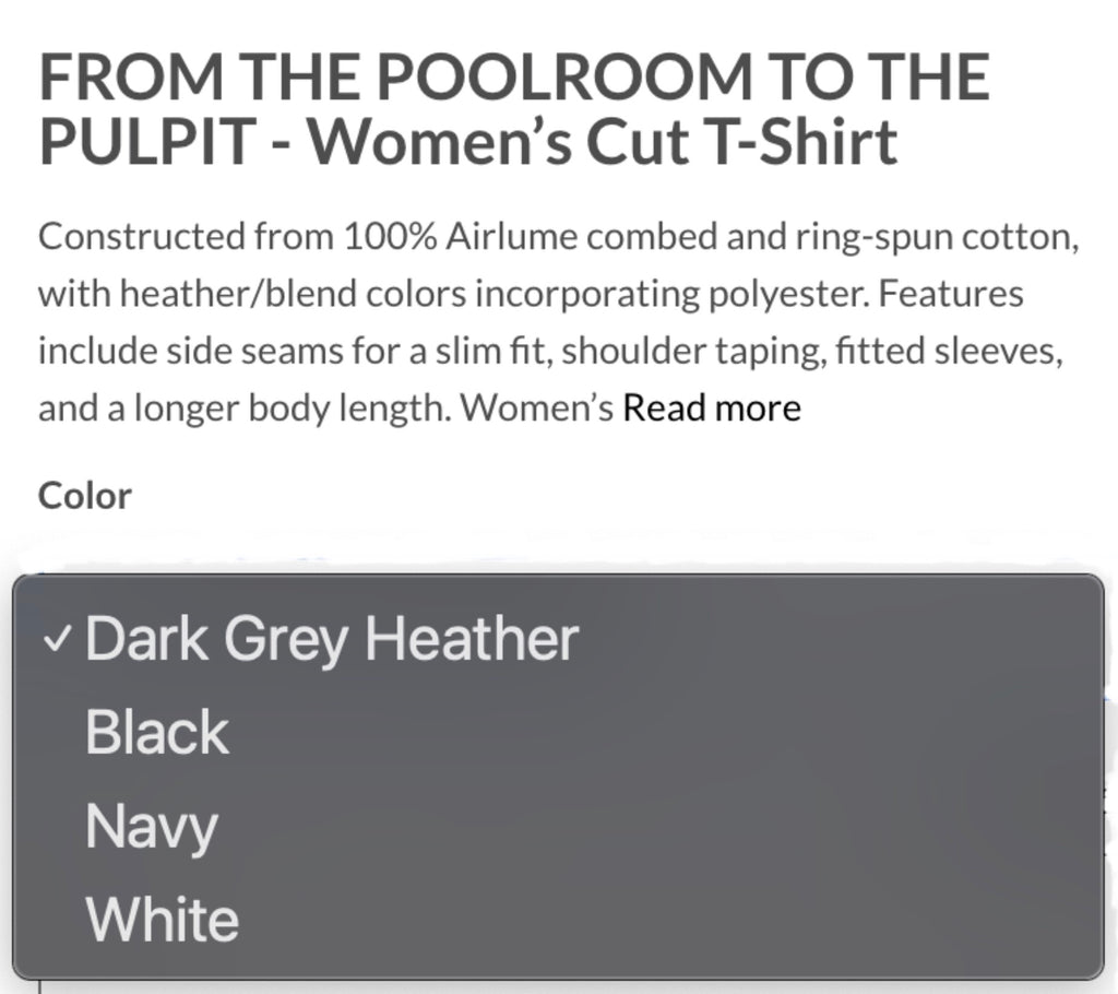 🎱 From the Poolroom to the Pulpit — Official Merchandise
